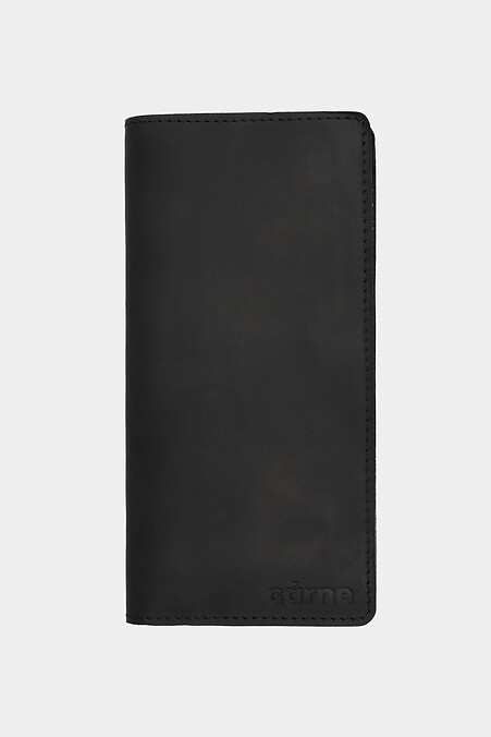 Skórzany portfel unisex bez magnesu. Portfele, Kosmetyczki. Kolor: czarny. #3300125