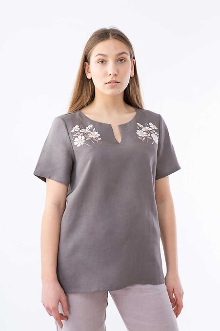 Embroidered women's blouse. Blouses, shirts. Color: brown. #2012380