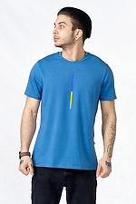 Чоловіча патріотична футболка з синьої бавовни GEN 9001152 фото №1