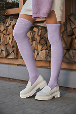Lavender merino wool stockings over the knees. M-SOCKS 2040251 photo №4