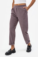 Укорочені напівшерстяні штани ISMA з відворотами фіолетового кольору Garne 3041398 фото №1