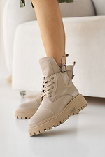 Women's leather winter boots beige  8019990 photo №1